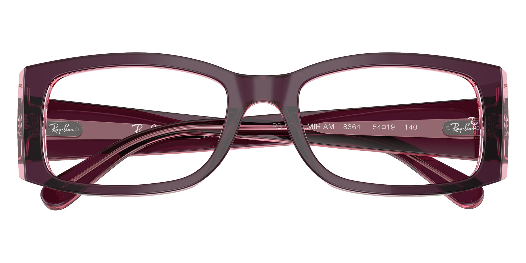 Ray-Ban® RX5434 RX5434 8364 54 Eyeglasses - Violet On Transparent Pink