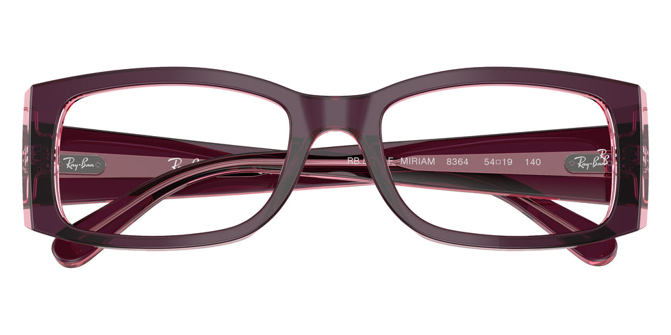 Ray-Ban® RX5434F RX5434F 8364 54 Eyeglasses - Violet On Transparent Pink