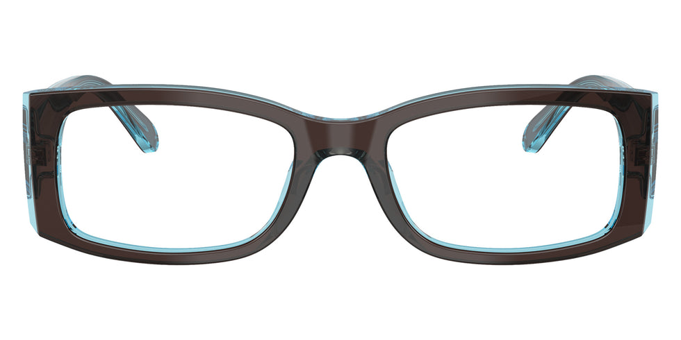 Ray-Ban® RX5434F RX5434F 8366 54 Eyeglasses - Brown On Transparent Blue
