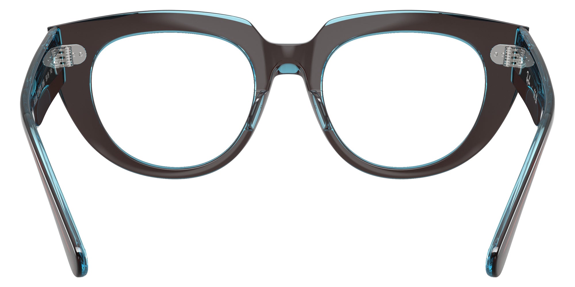 Ray-Ban® RX5586 RX5586 8366 50 Eyeglasses - Brown On Transparent Blue