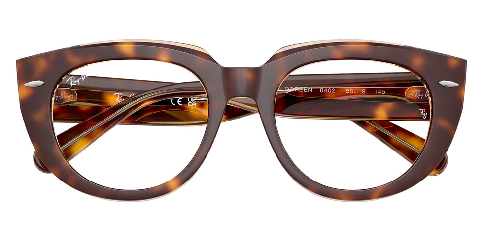 Ray-Ban® RX5586 RX5586 8402 50 Eyeglasses - Light Havana On Multicolor