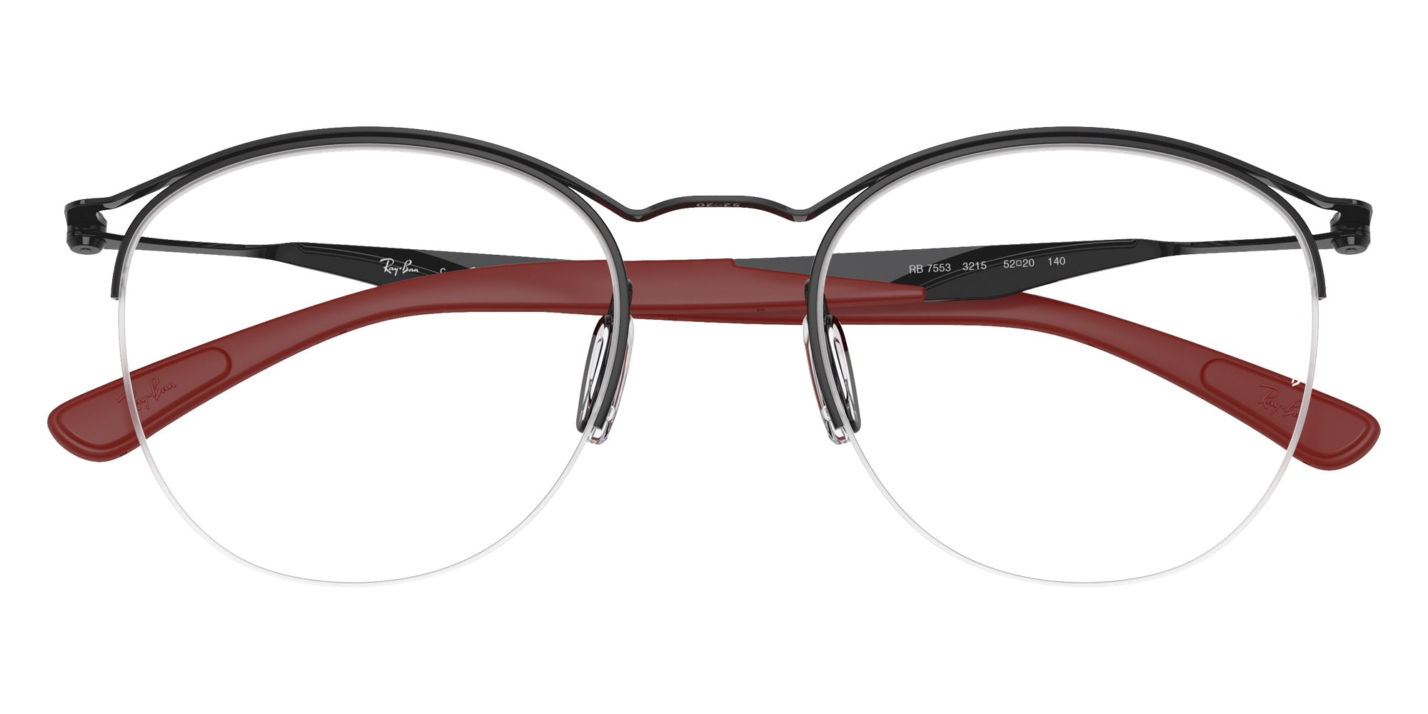 Ray-Ban® RX7553 RX7553 3215 52 Eyeglasses - Black