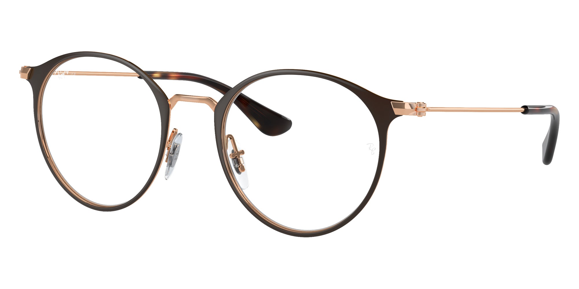 Ray-Ban® RY1053 RY1053 4092 45 Eyeglasses - Brown On Rose Gold