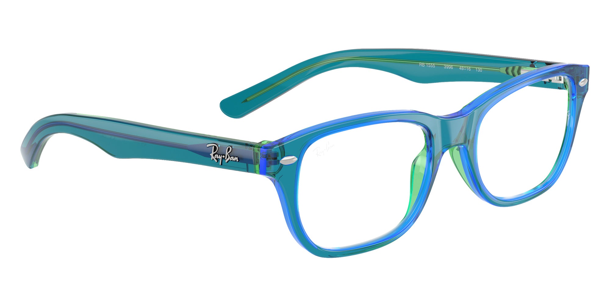 Ray-Ban® RY1555 RY1555 3996 48 Eyeglasses - Transparent Blue/Green