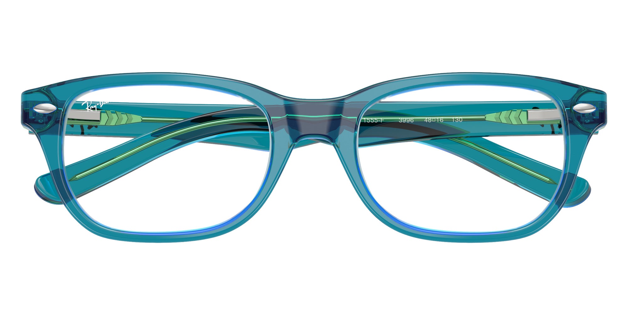 Ray-Ban® RY1555F RY1555F 3996 48 Eyeglasses - Transparent Blue/Green