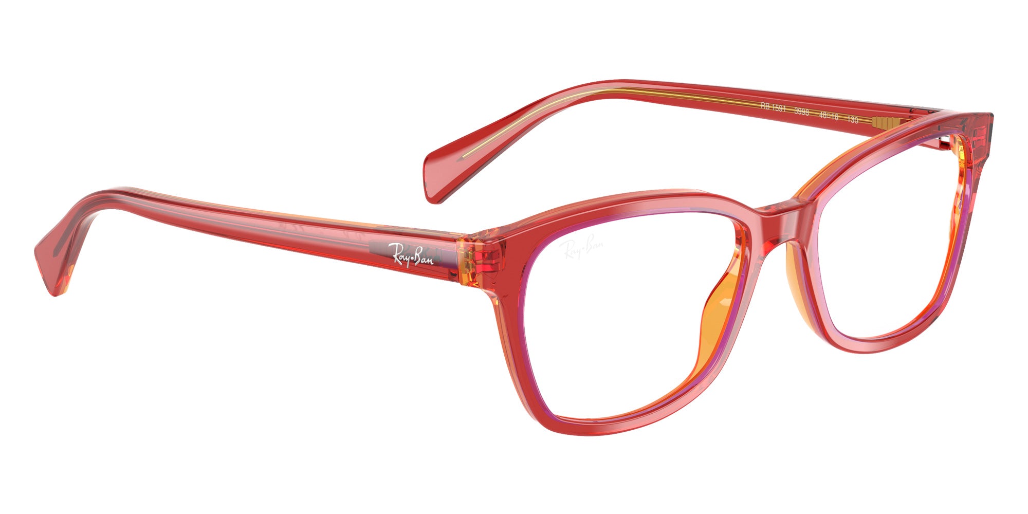 Ray-Ban® RY1591 RY1591 3998 48 Eyeglasses - Transparent Red/Yellow