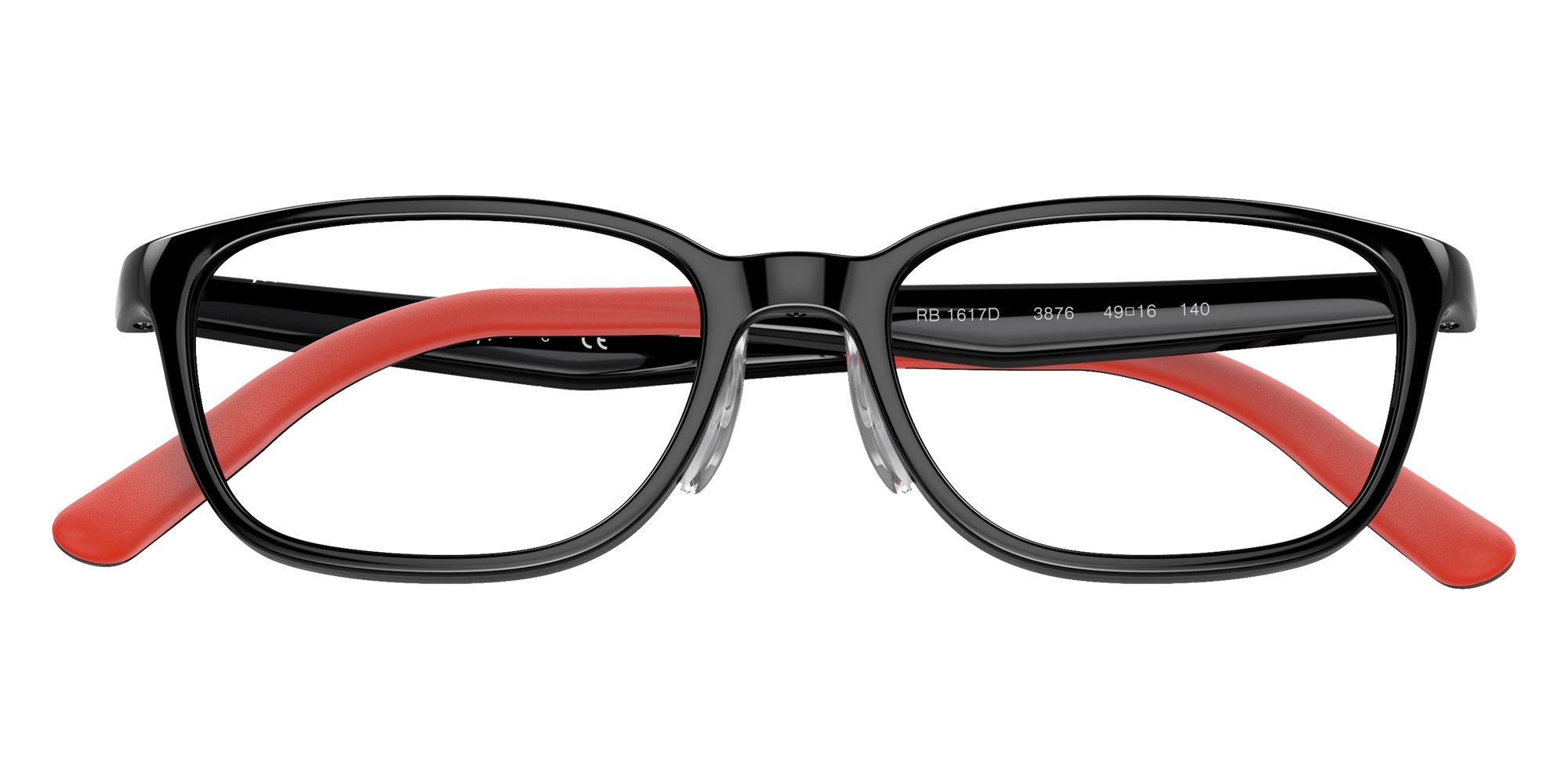 Ray-Ban® RY1617D RY1617D 3876 49 Eyeglasses - Black On Red