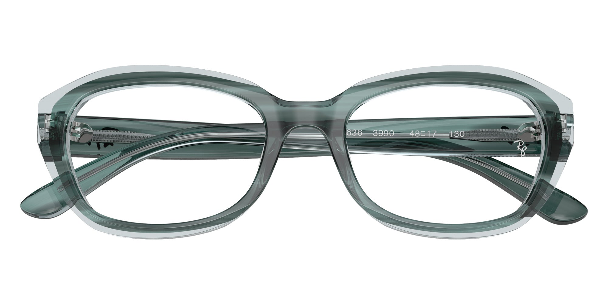 Ray-Ban® RY1636 RY1636 3990 48 Eyeglasses - Striped Green On Transparent Green