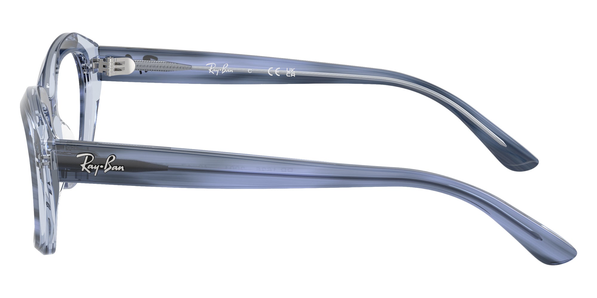 Ray-Ban® RY1636 RY1636 3991 48 Eyeglasses - Striped Blue On Transparent Blue