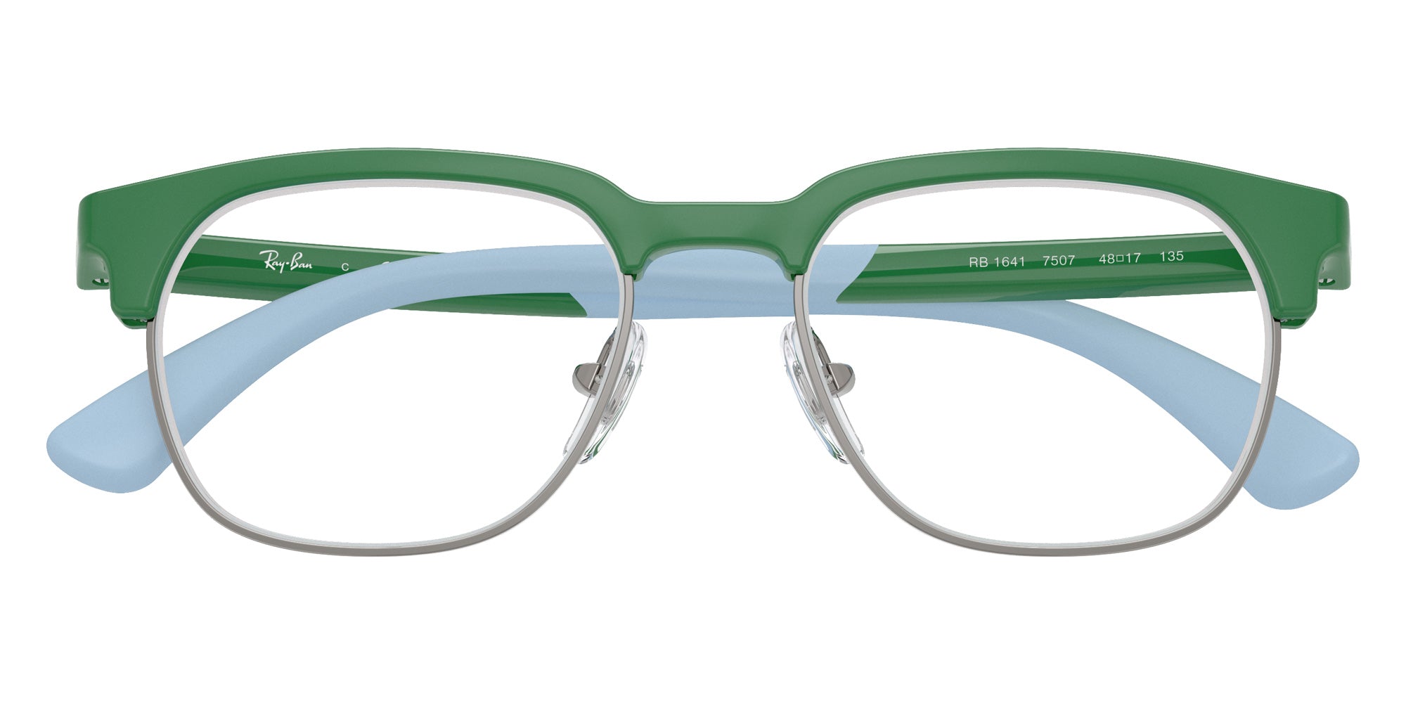 Ray-Ban® RY1641 RY1641 7507 48 Eyeglasses - Green On Rubber Light Blue