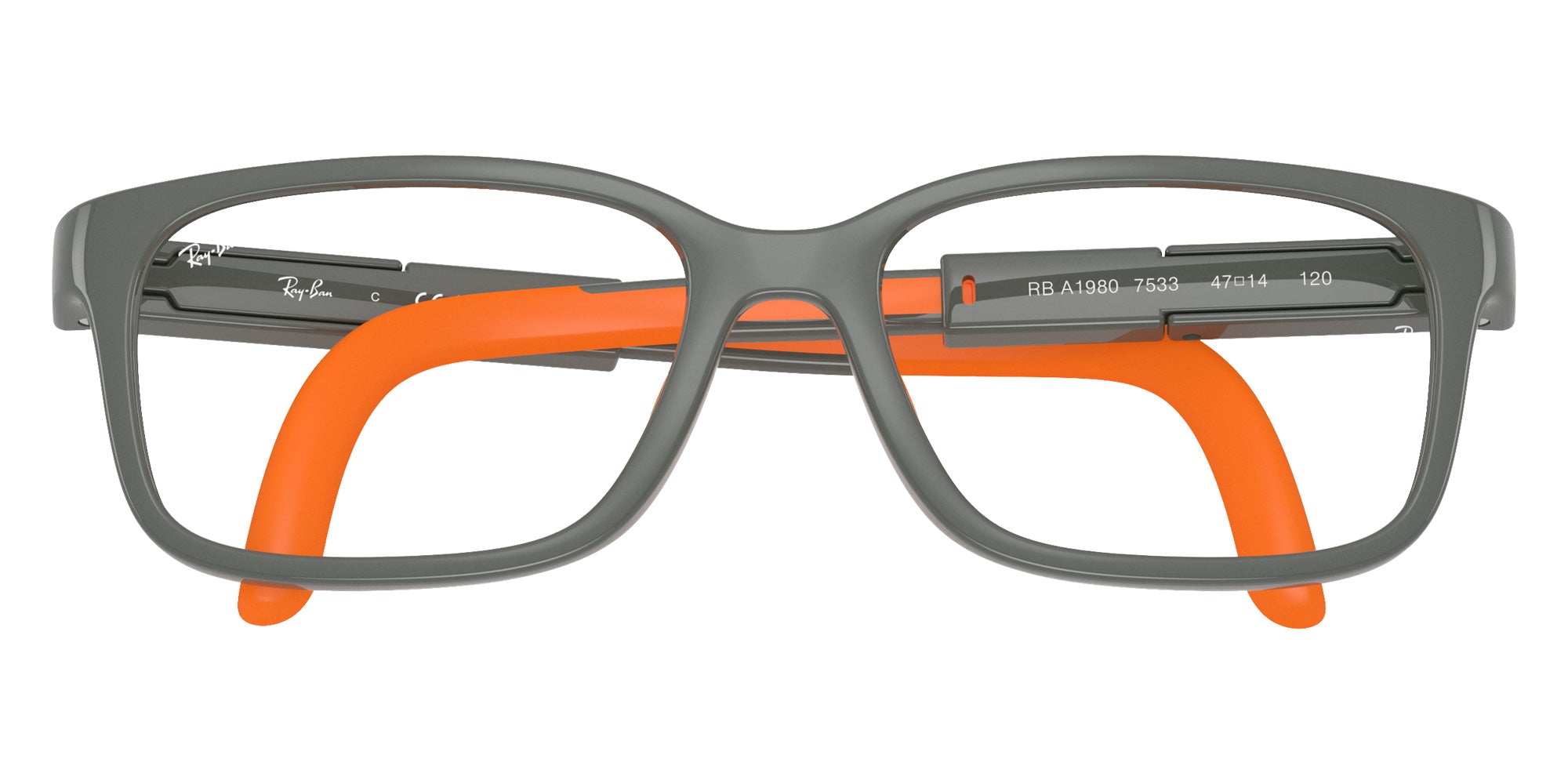 Ray-Ban® RYA1980 RYA1980 7533 47 Eyeglasses - Gray/Orange