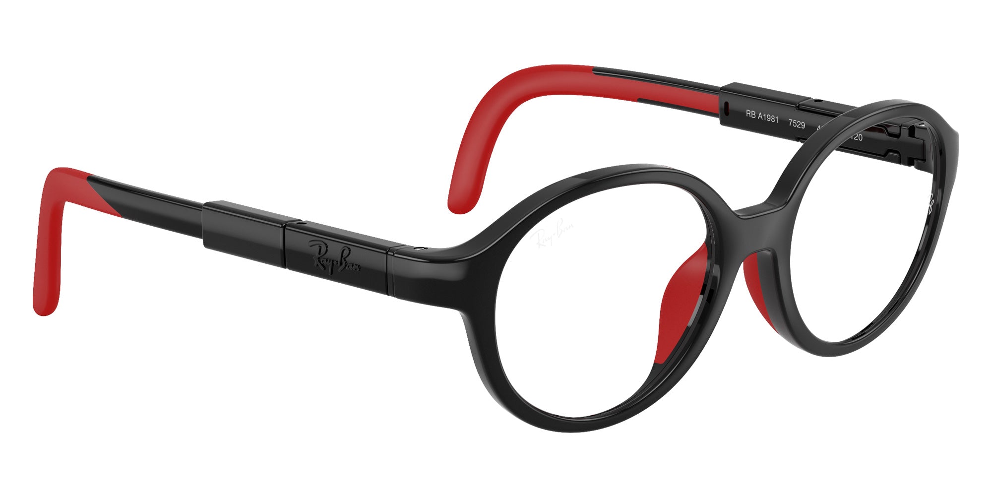 Ray-Ban® RYA1981 RYA1981 7529 45 Eyeglasses - Black/Red