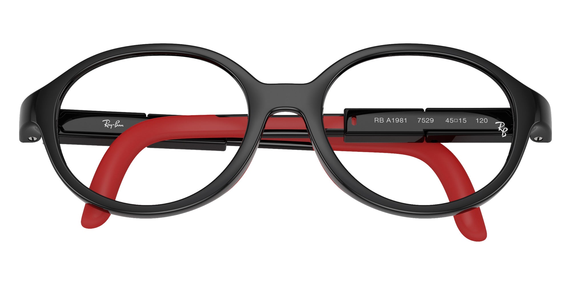Ray-Ban® RYA1981 RYA1981 7529 45 Eyeglasses - Black/Red