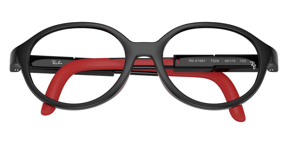 Ray-Ban® RYA1981 RYA1981 7529 45 Eyeglasses - Black/Red