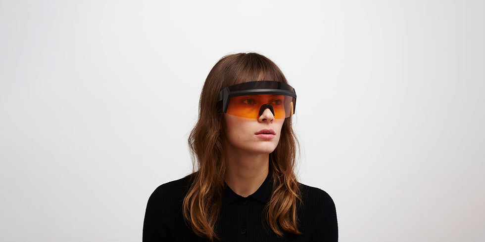 Mykita® SATORI MYK SATORI MD22 Ebony Brown / Tangerine and Cedar Double 155 - MD22 Ebony Brown / Tangerine and Cedar Double Sunglasses