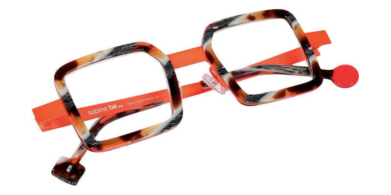 Sabine Be® Be Box Eyeglasses - 259 Tortoiseshell Vintage Shiny | Orange Fluorescent Satin