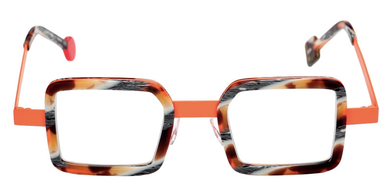 Sabine Be® Be Box Eyeglasses - 259 Tortoiseshell Vintage Shiny | Orange Fluorescent Satin