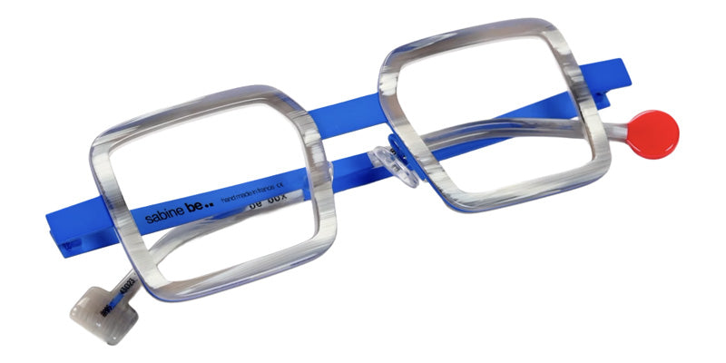Sabine Be® Be Box Eyeglasses - 905 Blue Majorelle Satin-Finished | Horn Gray Shiny