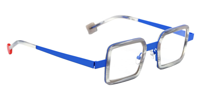 Sabine Be® Be Box Eyeglasses - 905 Blue Majorelle Satin-Finished | Horn Gray Shiny