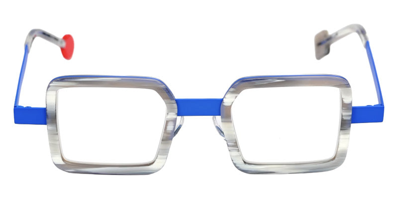 Sabine Be® Be Box Eyeglasses - 905 Blue Majorelle Satin-Finished | Horn Gray Shiny