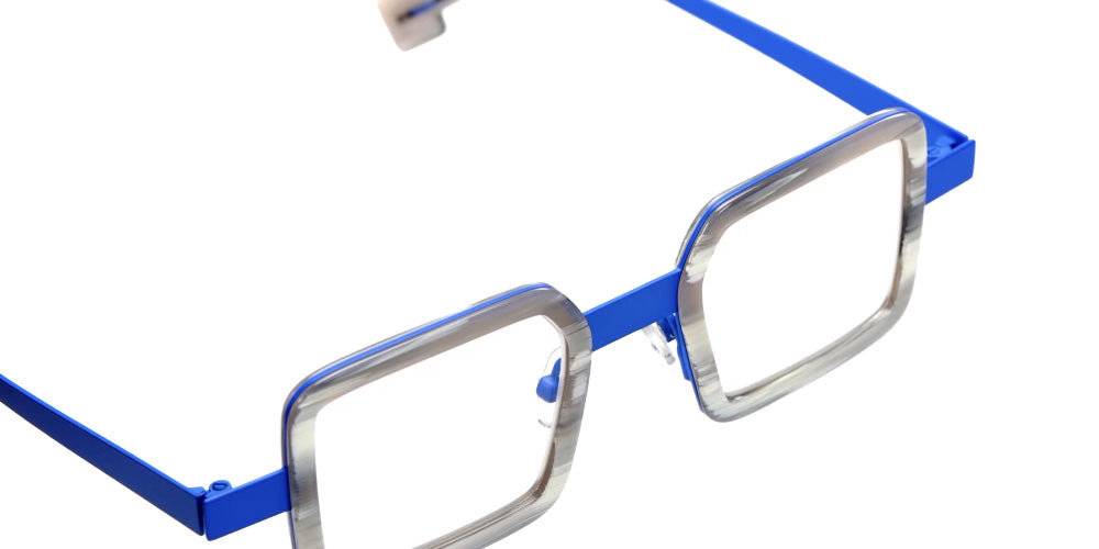 Sabine Be® Be Box Eyeglasses - 905 Blue Majorelle Satin-Finished | Horn Gray Shiny
