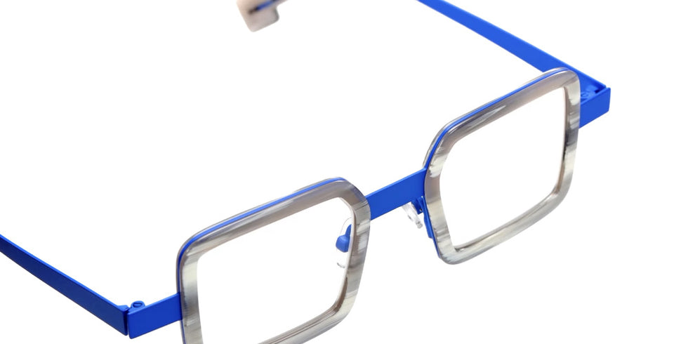 Sabine Be® Be Box Eyeglasses - 905 Blue Majorelle Satin-Finished | Horn Gray Shiny