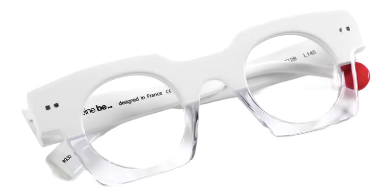 Sabine Be® Be Gangster Vibe Eyeglasses - 930 White Shiny- Crystal Shiny