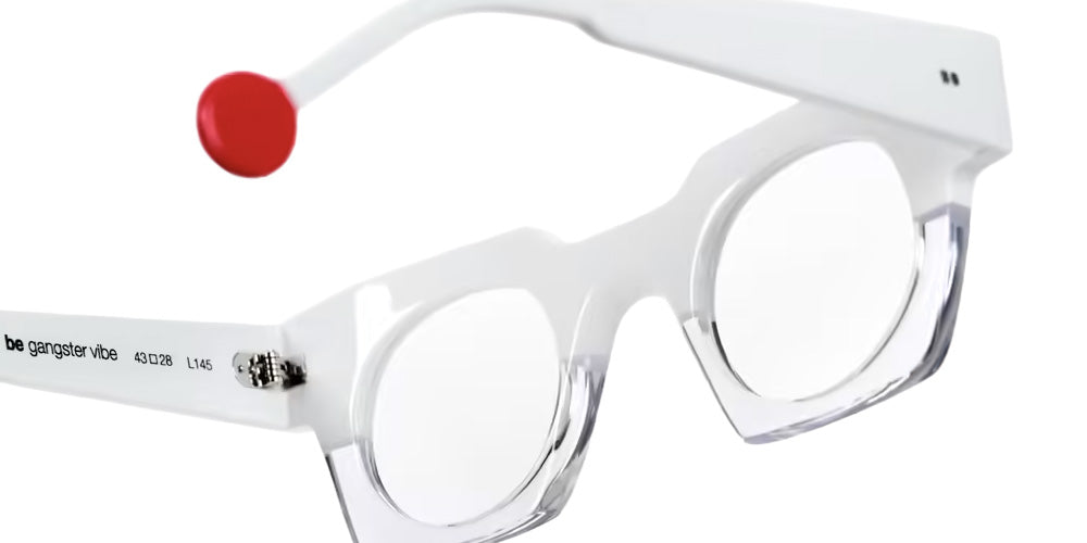 Sabine Be® Be Gangster Vibe Eyeglasses - 930 White Shiny- Crystal Shiny
