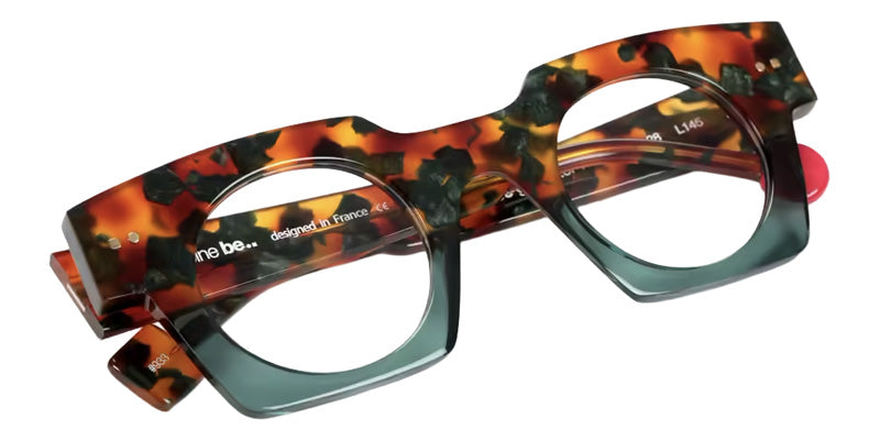 Sabine Be® Be Gangster Vibe Eyeglasses - 933 Scale Fawn Khaki Shiny - Khaki Translucent Shiny