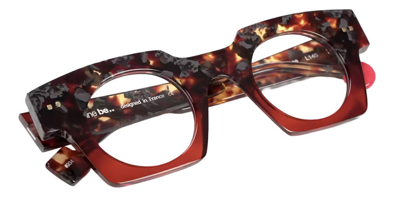 Sabine Be® Be Gangster Vibe Eyeglasses - 934 Scale Fawn Gray Shiny - Whiskey Translucent Shiny