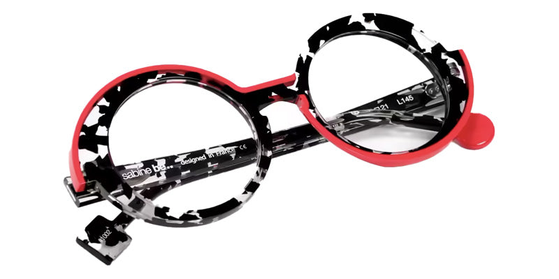 Sabine Be® Be Val de Loire Line Eyeglasses - 1002 Camouflage Black Crystal Shiny - Line Red