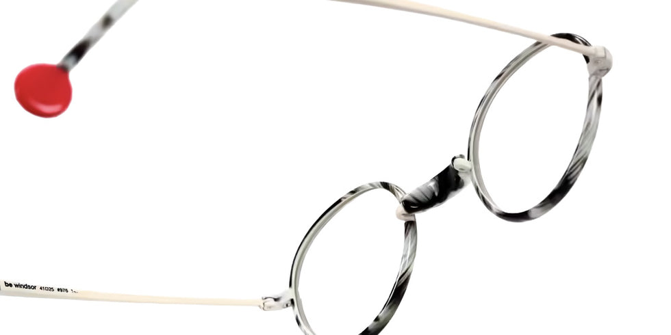 Sabine Be® Be Windsor Eyeglasses - 976 Cream Satin - Horn Black Shiny