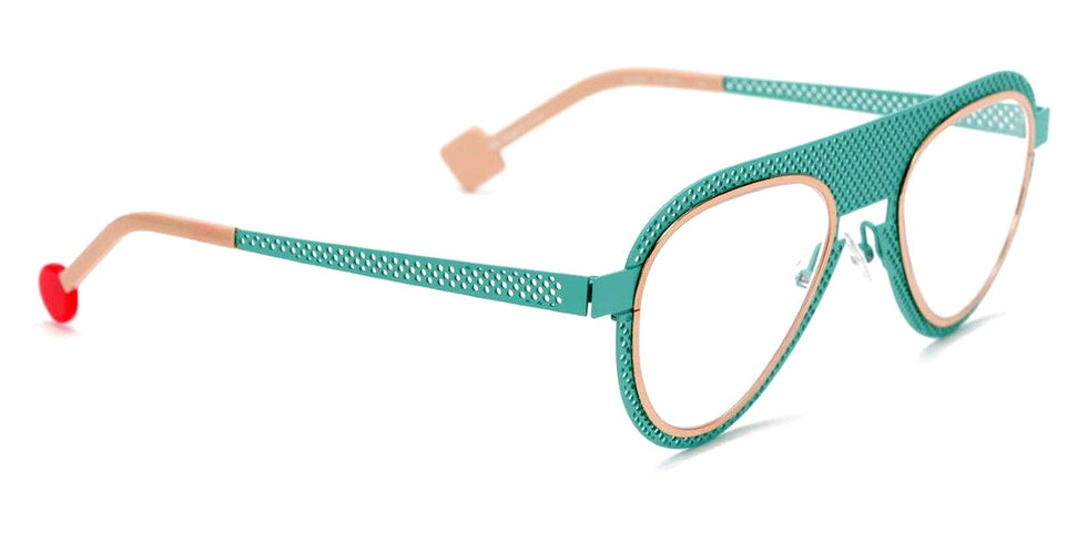 Sabine Be® Be Legend Hole SB Be Legend Hole 507 51 - Satin Turquoise Perforated / Polished Rose Gold Eyeglasses