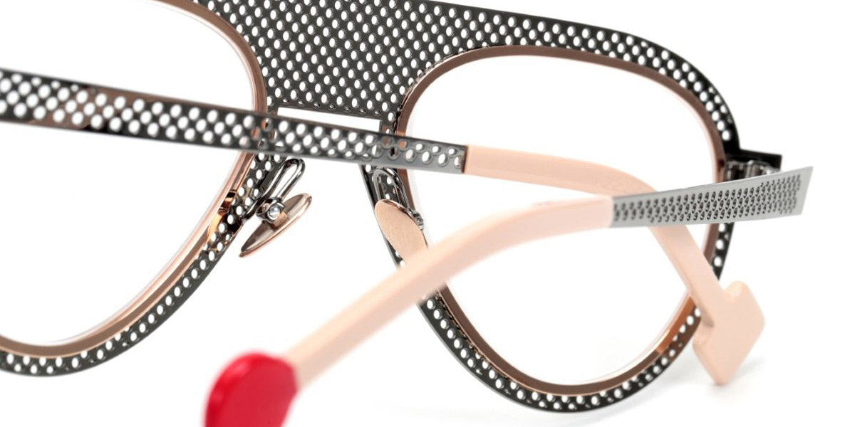 Sabine Be® Be Legend Hole SB Be Legend Hole 510 51 - Perforated Polished Ruthenium / Polished Rose Gold Eyeglasses