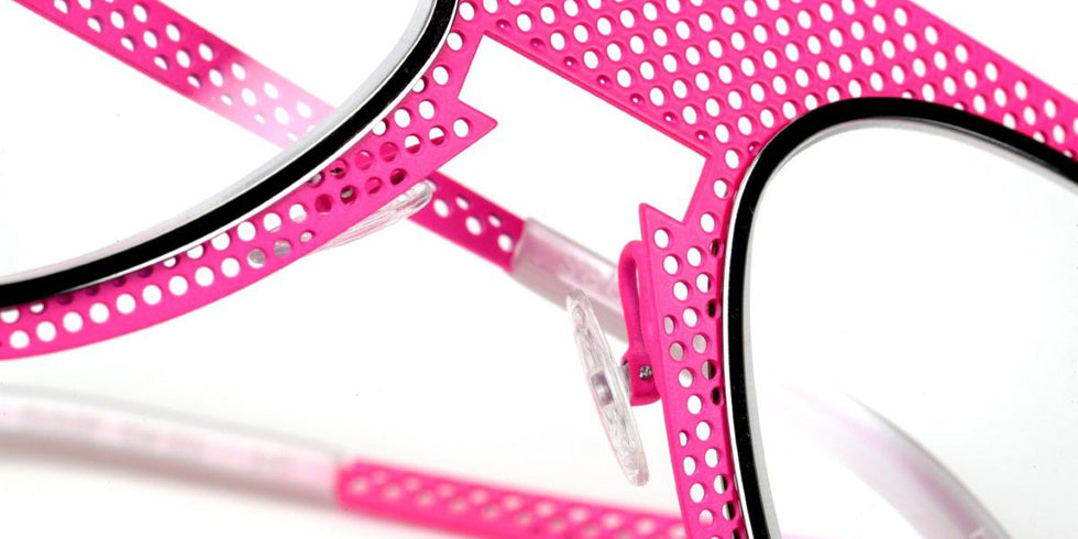 Sabine Be® Be Legend Hole SB Be Legend Hole 511 51 - Satin Neon Pink Perforated / Polished Ruthenium Eyeglasses