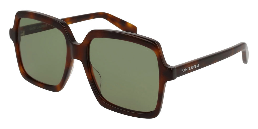 Saint Laurent® 174 SL 174 002 56 - Havana / Green Sunglasses