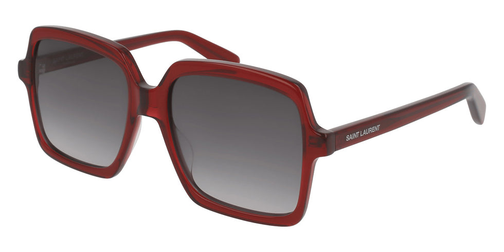 Saint Laurent® 174 SL 174 003 56 - Burgundy / Gray Gradient Sunglasses