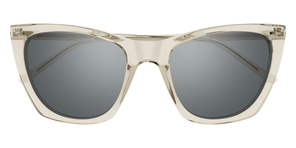 Saint Laurent® 214 KATE THIN SL 214 KATE THIN 004 55 - Beige / Silver Mirrored Sunglasses