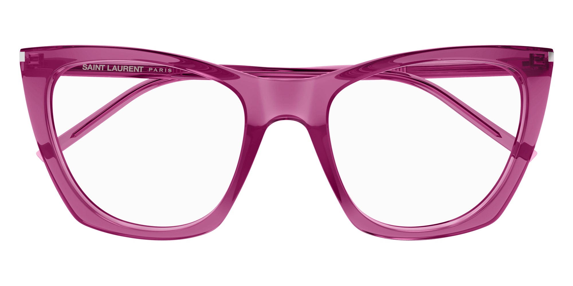 Saint Laurent® 214 KATE THIN OPT SL 214 KATE THIN OPT 005 55 - Pink / Transparent AR Eyeglasses