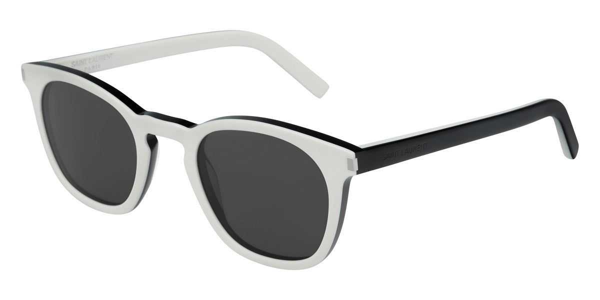 Saint Laurent® 28 SL 28 035 49 - White/Black / Gray Sunglasses