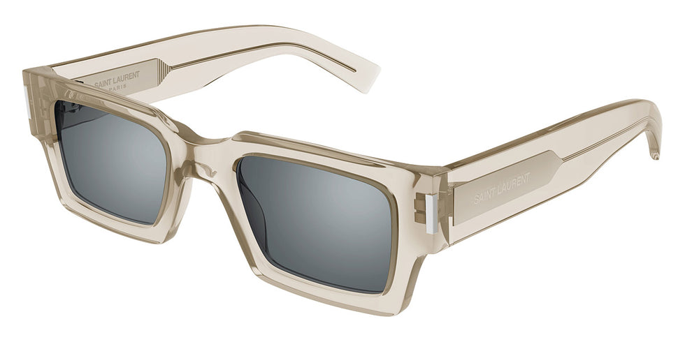 Saint Laurent® 572 SL 572 003 50 - Beige / Silver Mirrored Sunglasses
