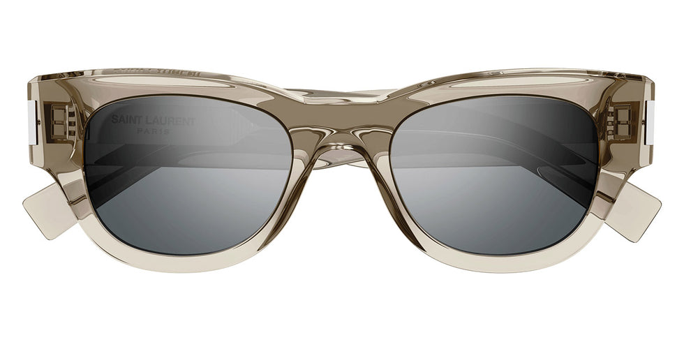 Saint Laurent® 573 SL 573 003 49 - Beige / Silver Mirrored Sunglasses