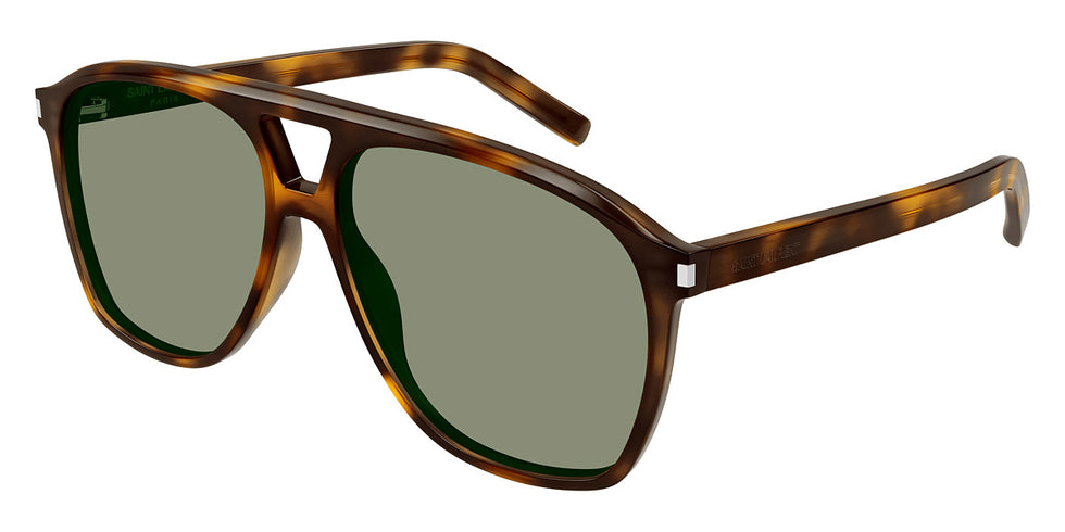 Saint Laurent® 596 DUNE SL 596 DUNE 002 58 - Havana / Green Sunglasses