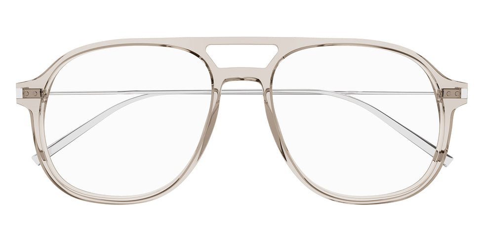 Saint Laurent® 626 SL 626 003 55 - Beige/Silver / Transparent AR Eyeglasses