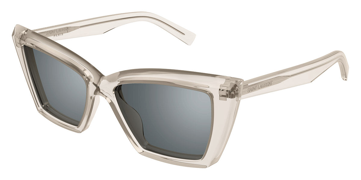 Saint Laurent® 657 SL 657 003 54 - Beige / Silver Mirrored Sunglasses