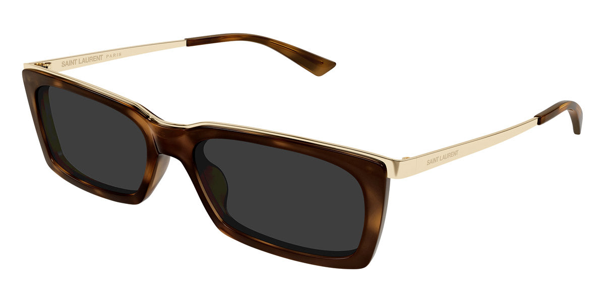 Saint Laurent® 766 SL 766 004 57 - Havana/Gold / Gray Sunglasses