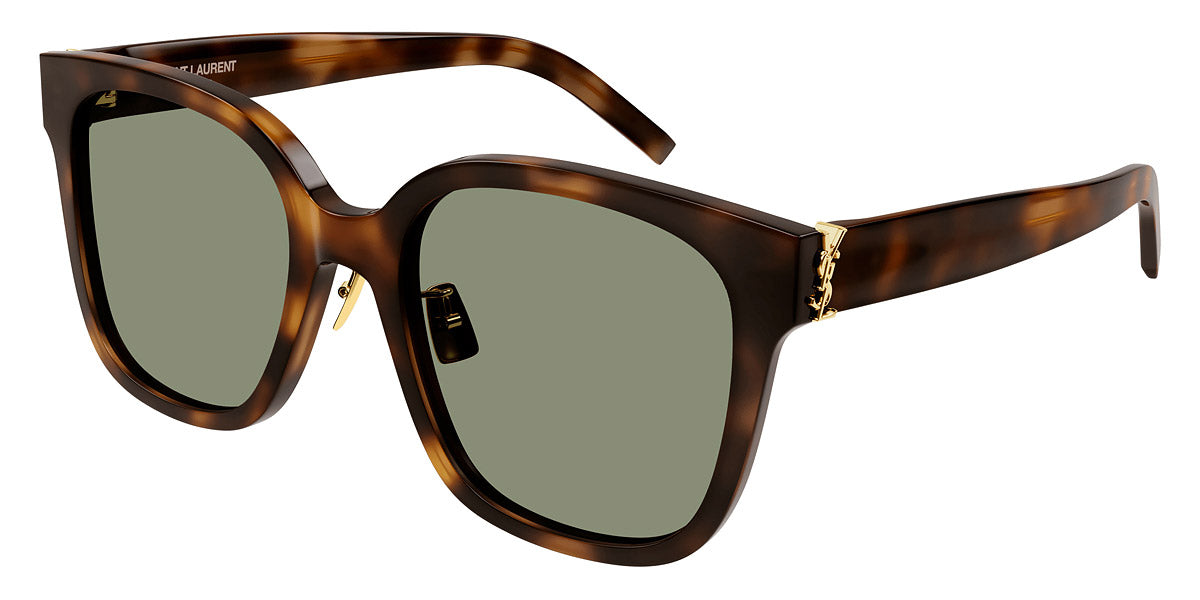 Saint Laurent® M105/F SL M105/F 003 55 - Havana / Green Sunglasses