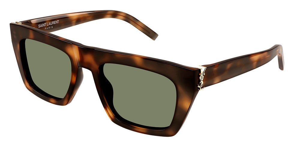 Saint Laurent® M131 SL M131 003 52 - Havana / Green Sunglasses