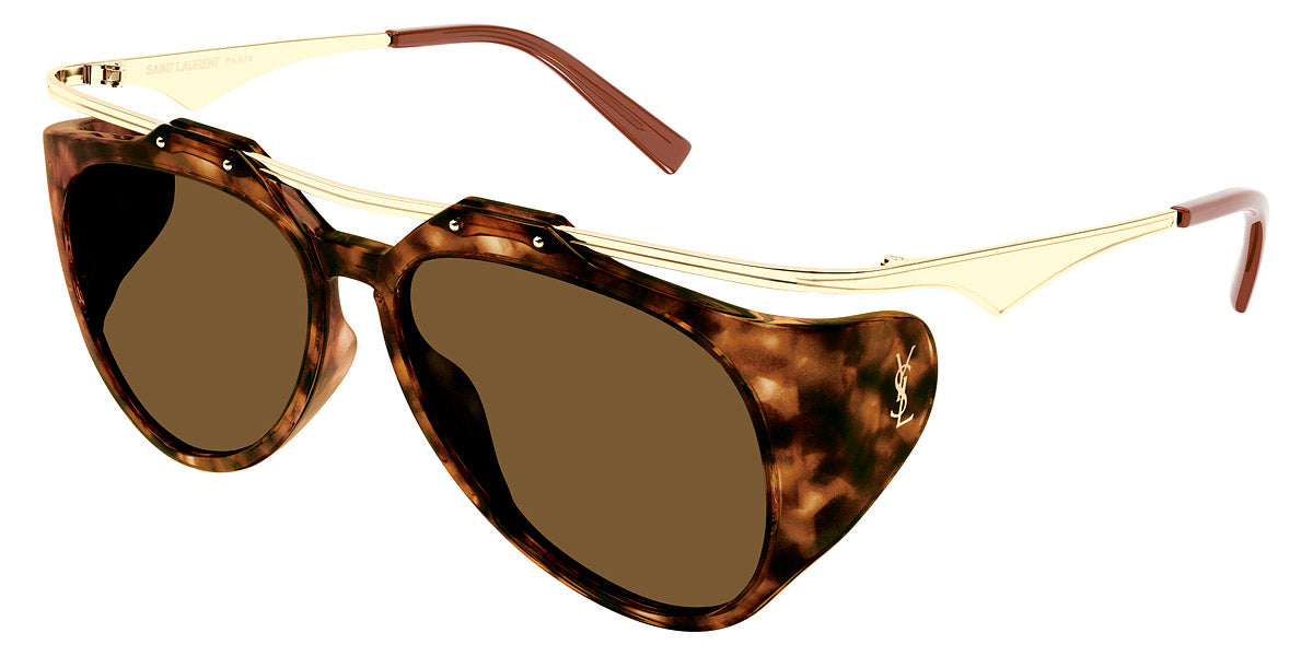 Saint Laurent® M137 AMELIA SL M137 AMELIA 002 55 - Havana/Gold / Brown Sunglasses