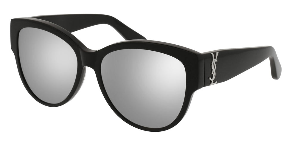 Saint Laurent® M3 SL M3 003 55 - Black / Silver Mirrored Double Sunglasses